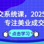 2025美业人必学面诊成交系统课：10年实战精华+开年狂飙福利，99%美业老板疯抢的成交秘籍2914