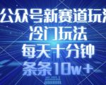 公众号冷门赛道爆款秘籍：每天10分钟单篇100万+阅读，内部流出的新玩法竟然这么简单！13510