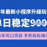 2025年小程序躺赚新风口！单日收益1000+保姆级教程，手把手教你用手机轻松提现【限时解锁】4810