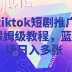 海外TikTok短剧推广秘籍：新手3天爆单日入1000+ 保姆级教程手把手教你抢占蓝海市场3716