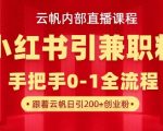 云帆内部直播课揭秘：小红书零成本引流500+精准创业粉，5天掌握月入过万实战技巧！