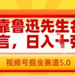 鲁迅金句变现秘籍：日赚500+！视频号5.0版用经典语录轻松掘金15