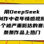 中老年情感短视频蓝海赛道！95%人不知道的暴利玩法，DEEPSEEK助你条条热门播放破千万468