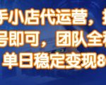 快手小店代运营爆单秘籍！0经验躺赚日入1W+，团队全程托管【点击查看方案】157