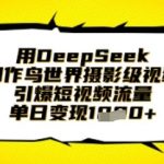 5步用DeepSeek制作鸟世界电影级大片，单日爆火短视频平台日赚千元！