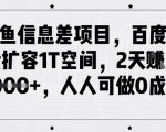 闲鱼暴利项目！百度网盘秒扩1T空间日入500+，小白躺赚0成本教程（附渠道）651