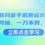 2024抖音搬运暴利新玩法！100%过原创日入1000+，手机无脑搬爆款视频狂撸收益（附保姆级教学）12