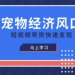 宠物经济爆红技巧！短视频带货7天变现秘籍，月入10万+风口掘金课
