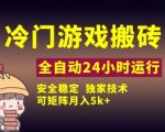 冷门游戏搬砖全自动暴利玩法!独家技术零门槛躺赚 矩阵操作月入2W+保姆级教程【2025最新玩法】