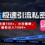 B站创业粉暴力引流暴利变现！保姆级私域教程日加300+精准粉，新手搬砖日入4位数