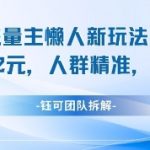 视频号流量主暴利新玩法！0门槛躺赚1000+，精准人群变现秘籍（附实操教程）