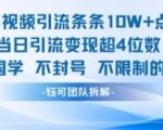 国学视频爆火秘籍：10W+点赞+当日引流变现4000+的终极指南