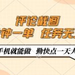手机兼职新玩法！评论截图0门槛，1分钟1单，日赚百元揭秘！