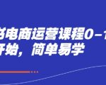 电商运营爆单秘籍：0基础3天速成，手把手教你月入10w+（2025最新版）
