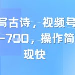 AI改写古诗3小时躺赚！视频号副业新风口，新手轻松日入500+【暴利变现】