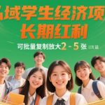 2025年最新暴利私域项目：学生市场日赚3000+秘诀，小白三天速成批量复制法！（长期躺赚）