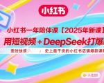 2025小红书爆单神器！短视频+DEEPSEEK AI手把手带你月销百万 ｜99%商家已收藏的爆款系统课