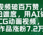 【AI动画爆款揭秘】单条爆红100W赞！7天涨粉7.2W+轻松变现秘籍：零基础制作薇尔莉特CG视频新手必看