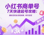 小红书商单号7天涨粉10万：2023最新零基础变现秘籍，手把手教你日入1000+保姆级教程
