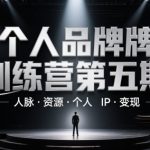 2025全新升级版个人品牌训练营！手把手教你链接百万资源+快速变现秘籍（限时特惠，附赠人脉裂变攻略）