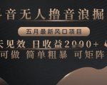 无人直播音浪掘金爆肝实测！2025五月最暴利风口当天见效日入5000+ 小白躺赚秘籍+矩阵玩法全揭秘