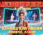 AI复活国潮京剧花旦爆红！10秒速成百万流量视频秘籍，新手轻松月入10万+（附变现全攻略）