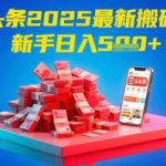 2025今日头条零门槛躺赚攻略！新手单号日入500+的秘密竟藏在这篇爆文里