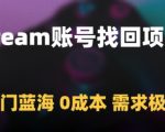 STEAM账号找回暴利项目揭秘！零门槛零成本冷门赛道 2025年需求井喷 轻松月入过万终极方案