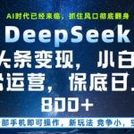 赚800+！DEEPSEEK+今日头条暴利变现教程：零基础手把手教学，新手月入3W+【独家揭秘】