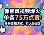 素风插画3分钟速成孤独感爆款视频教程：单条狂揽75W+点赞新手必火秘籍，零基础躺赚10W+的流量变现终极指南（手慢无）