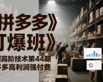 《震惊！拼多多高客单价爆单秘诀：48小时强付费ROI提升300%实战教程》