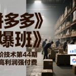 《震惊！拼多多高客单价爆单秘诀：48小时强付费ROI提升300%实战教程》