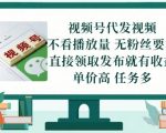 2024最新视频号躺赚玩法！0门槛日入500+无需剪辑文案当天发布秒到账（附内部渠道）