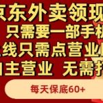 外卖新风口！一部手机日赚200+零门槛自主营业当天提现限时揭秘躺赚秘籍