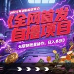 2025最暴利全自动躺赚项目！无脑操作日入1000+，内部渠道小白狂喜【独家揭秘】