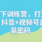 创始人必看！3天解锁抖音视频号双平台直播绝技，线下实战引爆IP流量变现百万！
