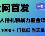 【2025最新】无人直播零成本狂撸礼物暴利玩法！新手日赚3000+当天见效，躺赚掘金内幕全解析