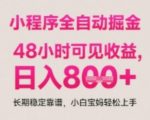 小程序挂机打金全自动躺赚秘籍！零门槛无时间限制，日入四位数+长期稳定内幕曝光