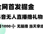 抖音无人直播暴利新玩法！单号日赚1000+无脑操作，新手当天见效【独家揭秘】
