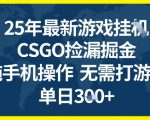 2025年CSGO搬砖暴利项目！手机全自动日赚300+，0基础躺赚攻略大公开