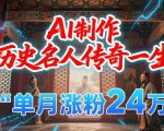 AI历史名人暴利玩法！单月涨粉24W躺赚3.6W，短视频黑马赛道全揭秘 （优化依据：