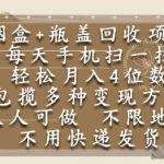 扫码秒变现！烟盒瓶盖日赚四位秘籍：零门槛、不限地域，躺着收钱！