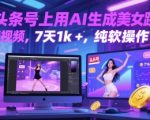 AI美女跳舞视频爆款秘籍：头条号7天涨粉1000+，纯软件操作日入500元轻松变现！