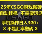 2025年CSGO游戏搬砖终极秘籍：手机全自动日赚300元，躺着赚钱不玩游戏大揭秘！(非汇率)