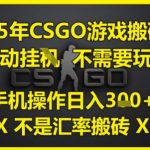 2025年CSGO游戏搬砖终极秘籍：手机全自动日赚300元，躺着赚钱不玩游戏大揭秘！(非汇率)