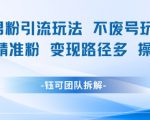 小红书不废号男粉引流秘籍：日引100+安全变现超简单