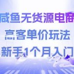 闲鱼无货源暴利玩法｜高客单价月入5万+ 新手7天速成保姆级教程