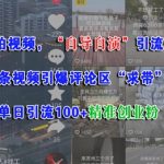 随手拍自演引流秘籍！单条视频狂吸200+精准创业粉，评论区秒变“求带”现场！