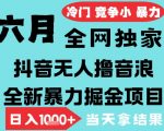 2025抖音无人直播暴利项目：零门槛音浪掘金日入3000+全教程，小白三天起号矩阵操作月入10W+【附工具包+保姆级教程】限流前最后上车
