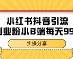 小红书抖音创业粉独家秘技！手残党日引300+精准流量免费放送